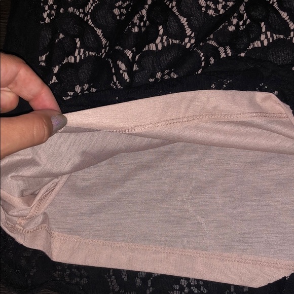 H&M Black Lace Dress, mixed media, back zipper, EUC - Picture 6 of 8